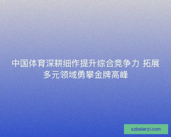 中国体育深耕细作提升综合竞争力 拓展多元领域勇攀金牌高峰